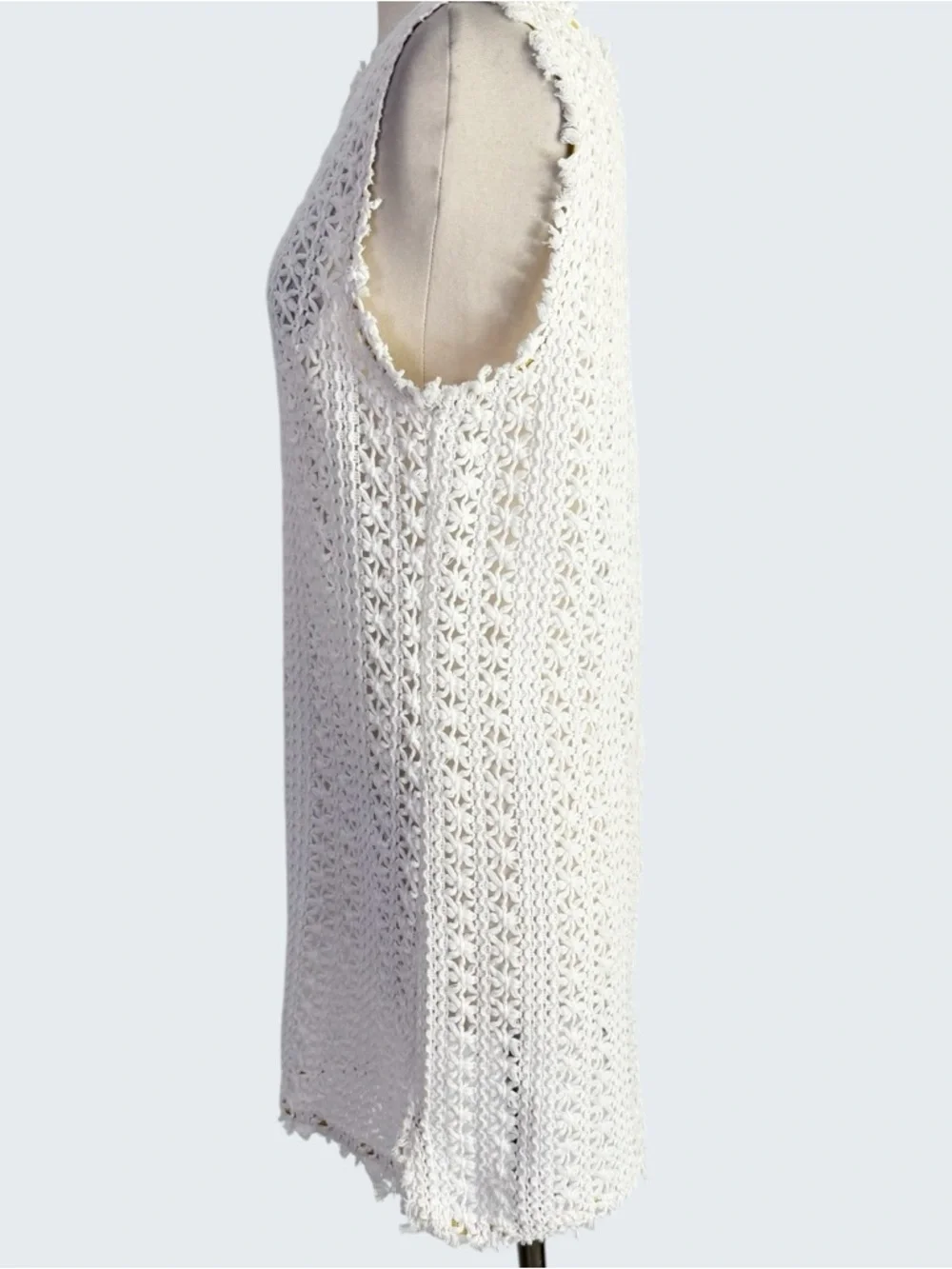 Free People Beach Thrifty Eyes White Crochet Beachy Boho Mini Dress Women’s M - Picture 8 of 10